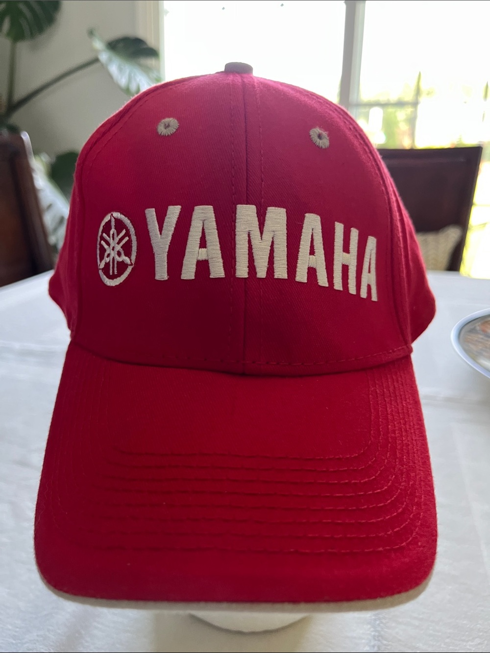 NWNT Yamaha Hot Red Cap Crisp White Embroidered Lettering And The  Iconic Logo